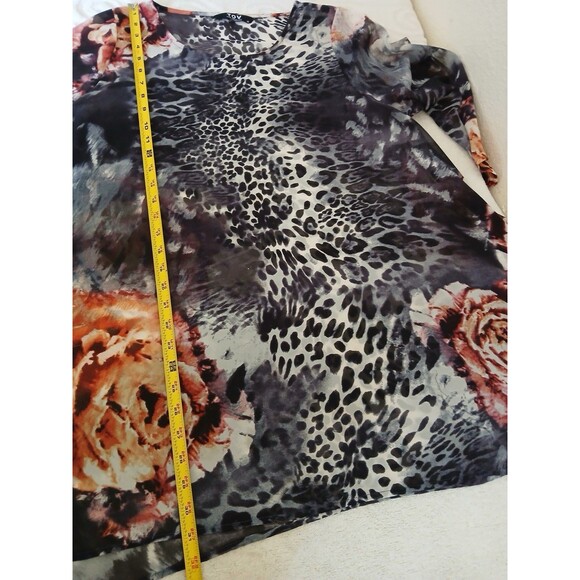 TOV Los Angeles Womens Blouse Tunic Size 40 Multicolor Animal Print Asymmetrical - Picture 11 of 16